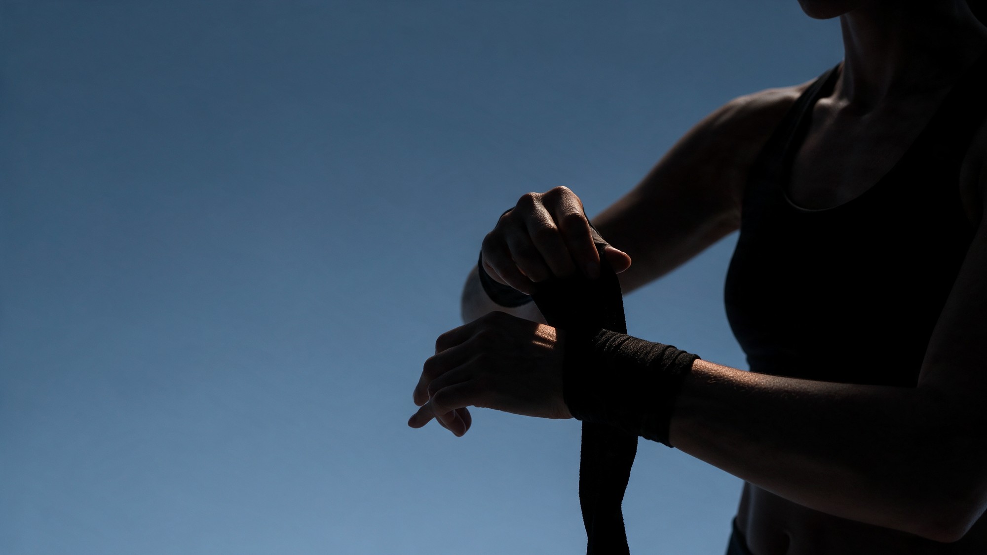 Wrapping a wrist before the session
